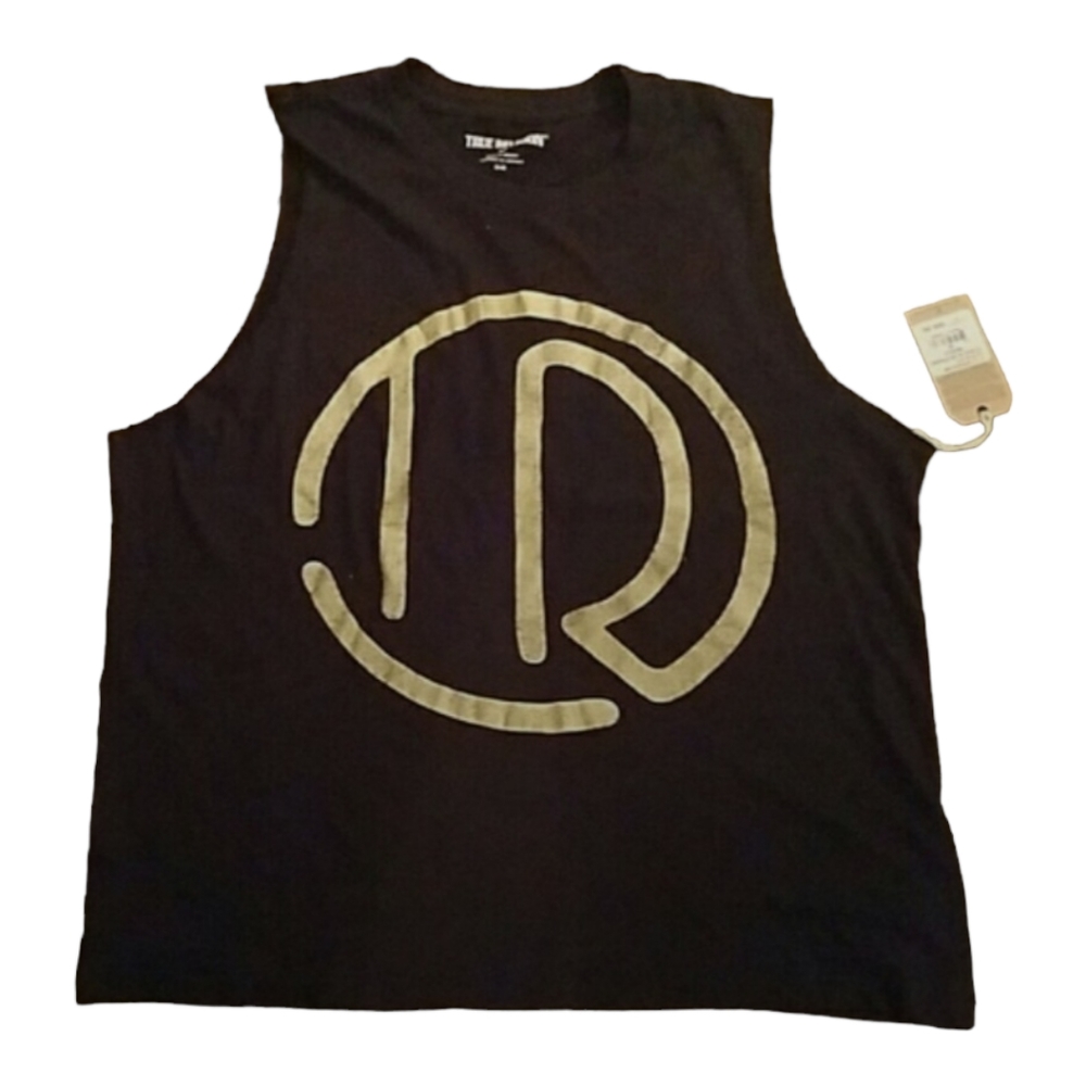 NWT-TRUE RELIGION Studio 54 Boyfriend Muscle Sleeveless Tee Tank Woman's Sz M